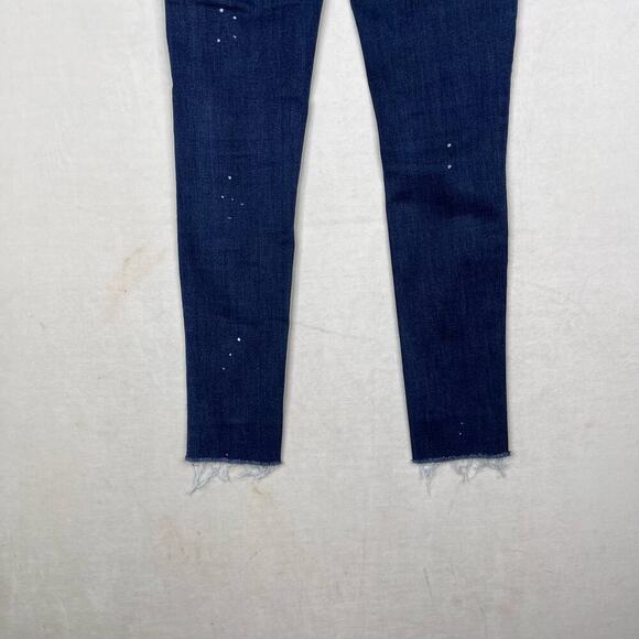 Kancan Jean Skinny Fit Dark Wash Distressed Raw Hem Bleach Jean Women's Size 25 - Picture 7 of 7